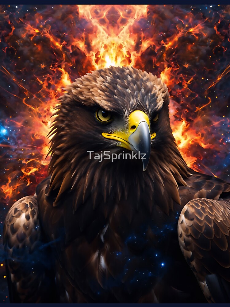 Cosmic Phoenix Eagle – Fiery Celestial Raptor Digital Art by TajSprinklz