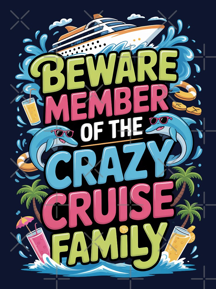 Beware: Member of the Crazy Cruise Family – Funny Vacation Design by GiftedExplorer