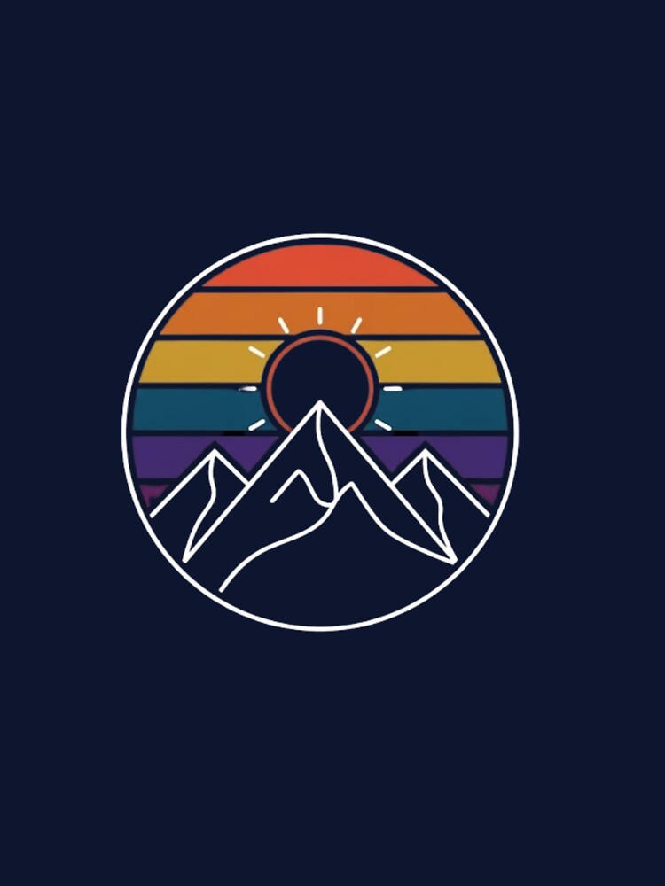 Retro Sunset Mountain Range Badge Art by GiggleInkTees
