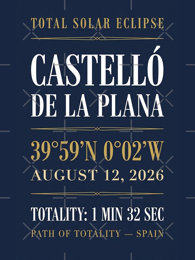 Castelló de la Plana Eclipse 2026 Path of Totality by CalmCapy Co