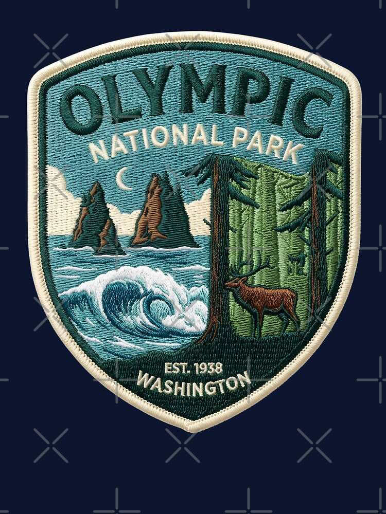 Olympic National Park Washington Coastal Elk Embroidered Patch by LittleArij