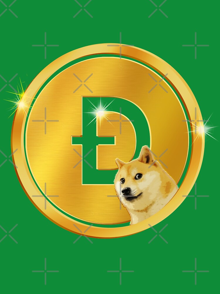 Golden Dogecoin Currency Emblem - Imperial Olive Green Crypto Art by Art-PraveenRai