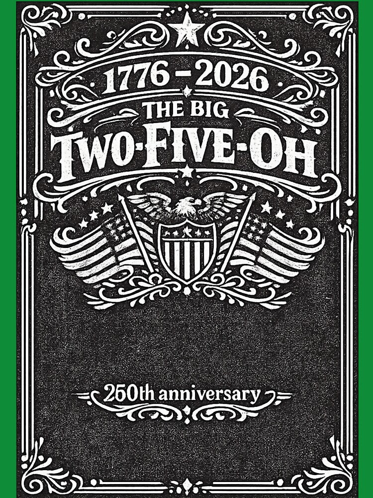 Whiskey label styled design - Big Two-Five-Oh 1776-2026,USA 250th Anniversary Patriotic Vintage American by digitalbitcraft