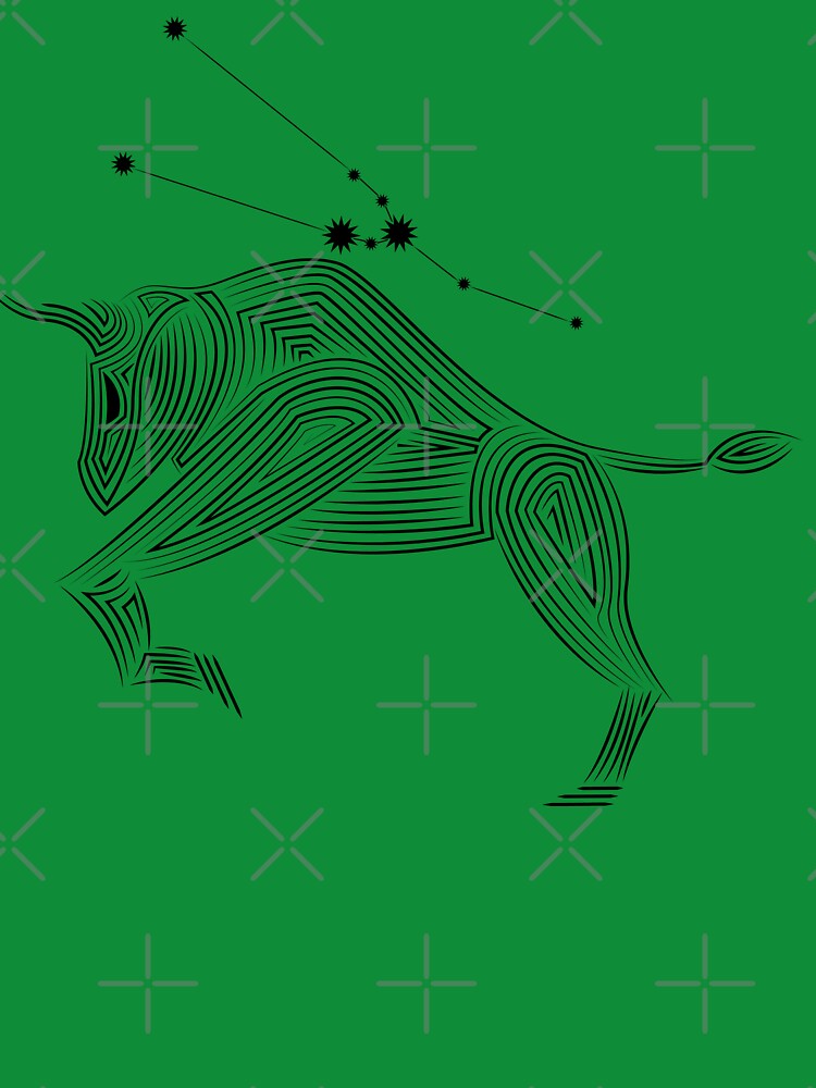 Taurus Zodiac Constellation Black Geometric Art by JAMerArc