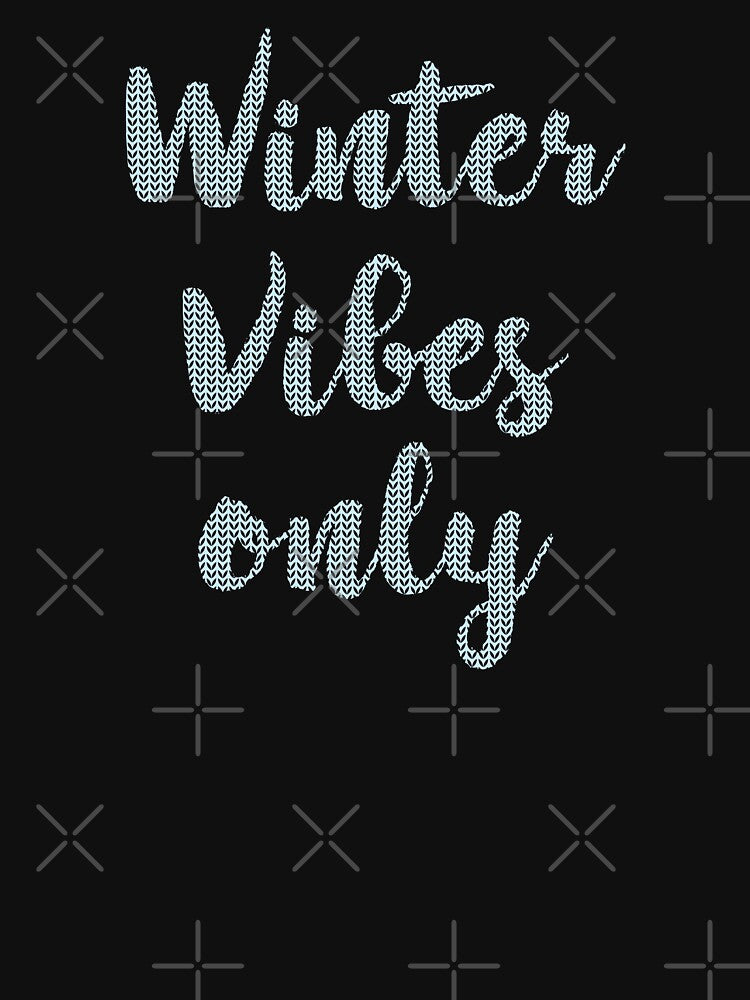Winter Vibes Only - Christmas Sweater Light Blue Text by Whimsical  Thinker