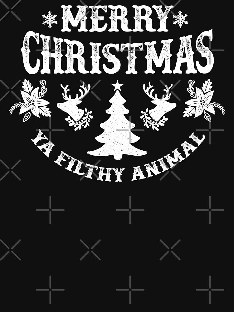 Merry Christmas Ya Filthy Animal - Vintage White Text by Whimsical  Thinker