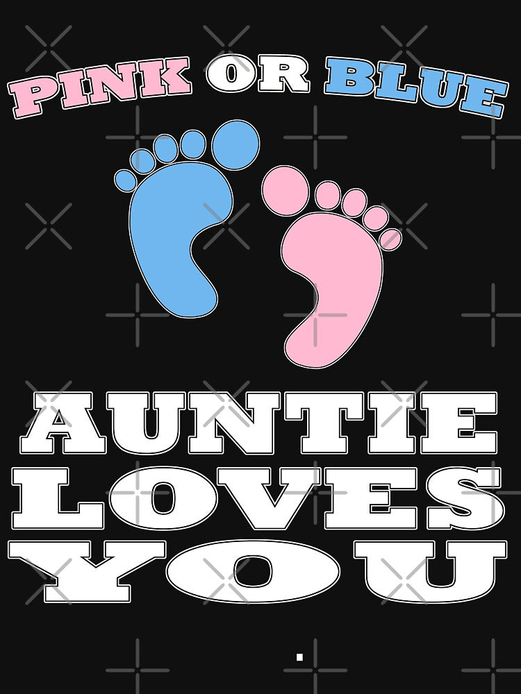 Pink Or Blue Auntie Loves You Gender Reveal Baby Shower by arcadetoystore