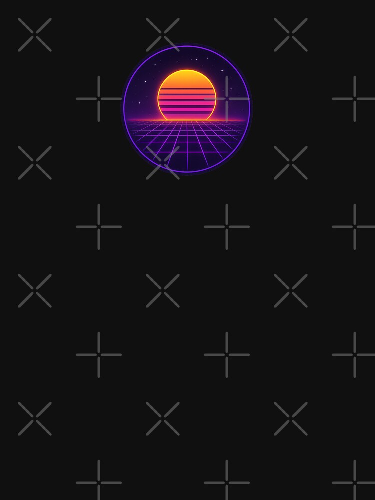 Neon Horizon Synthwave Badge by Le Grand Requin
