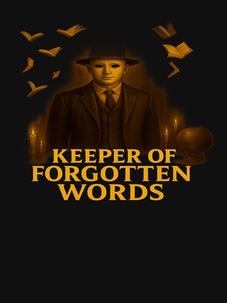 Keeper of Forgotten Words Masked Man | Dark Academia Gothic Aesthetic by POD DYNASTY | Original Print On Demand T-Shirt Graphics