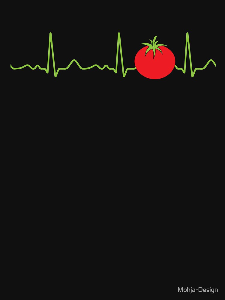Tomato - heart line, heartbeat, pulse, cardio, EKG by Mohja-Design