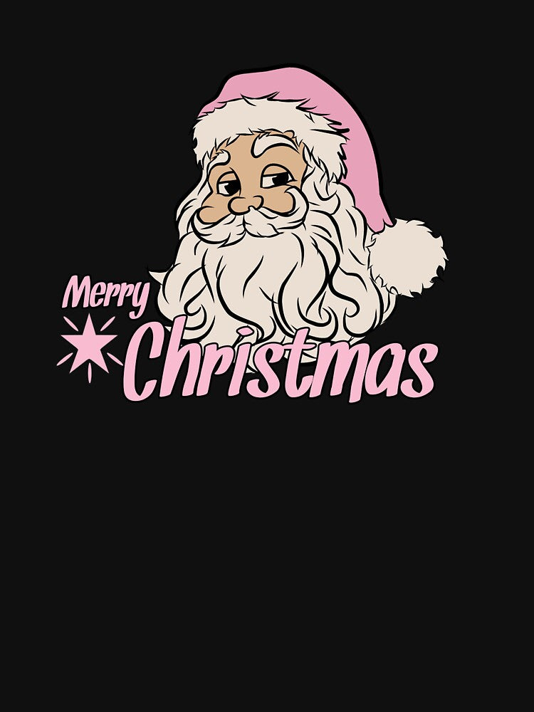 Retro Vintage Pink Santa Claus Merry Christmas by Axel Christian