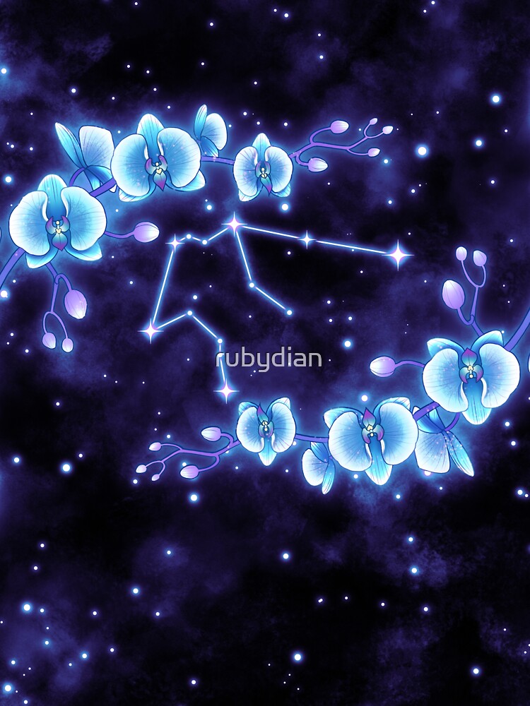 Aquarius Blue Orchids Zodiac by rubydian