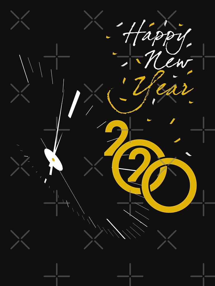 Happy New Year 2020 Clock Midnight Eve Design by Lighvision