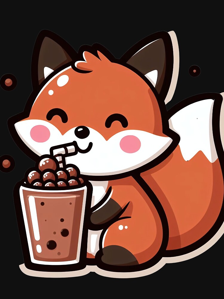 Fox boba tea - Relaxing Moment by Digital Dreams Arts