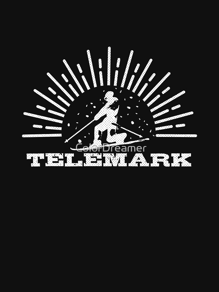 Vintage Telemark Ski Telemarking Skiing Telemarker by ColorDreamer
