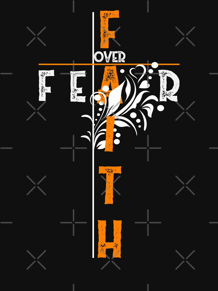 Faith Over Fear Cool Christian Cross  T-Shirt by STTrillionTEES