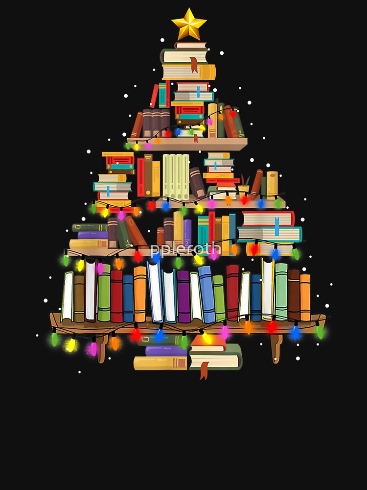 Christmas Tree made of books Shirt, gift for book lover, Gift For Teachers, Book Tree, Book Lovers Christmas Shirt, Bookworm Christmas Shirt by ppleroth