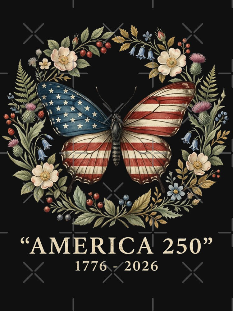 250th Anniversary USA Shirt Patriotic Freedom 4th of July Butterfly Vintage by CF_VintageDesign