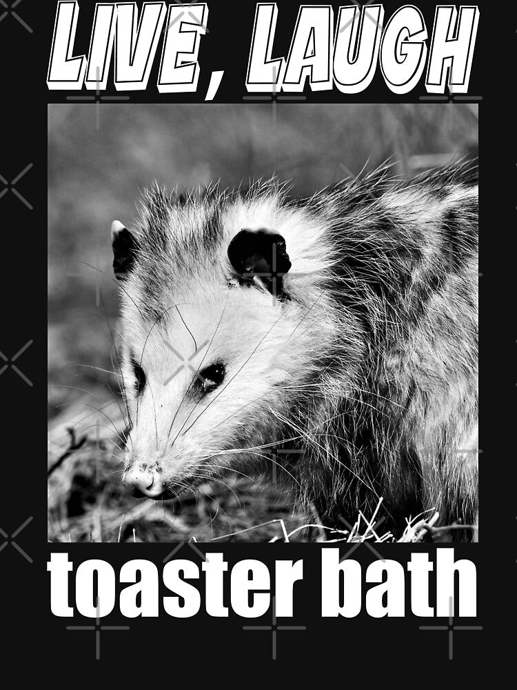 Live Love Toaster Bath Funny Opossum by Liberty Loom  Designs