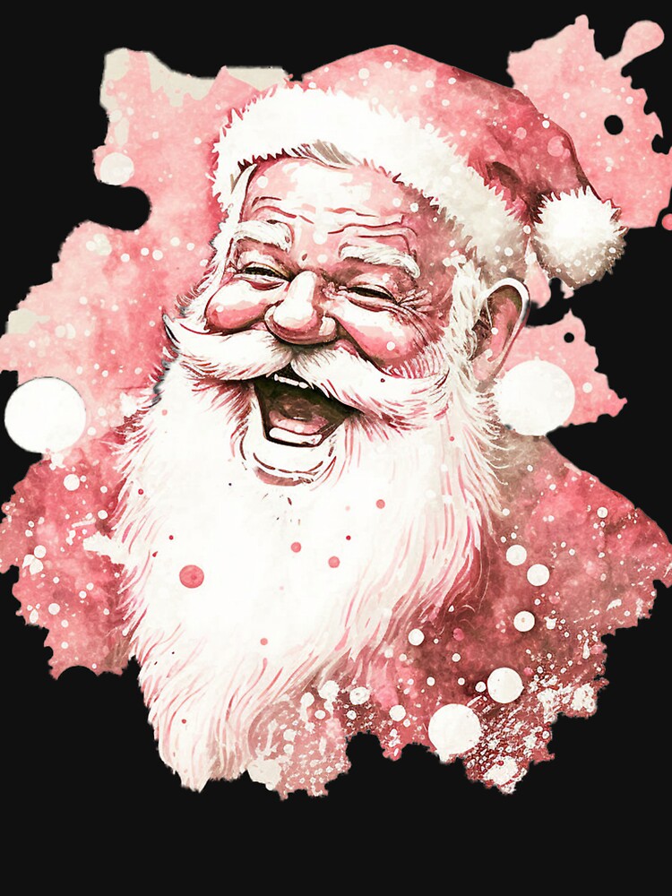 04 Retro Vintage Pink Santa Claus by printiesart