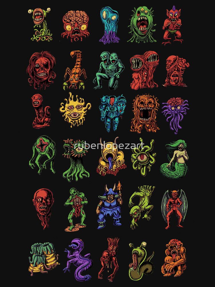 Japanese monsters in my pocket T-Shirt by rubenlopezart