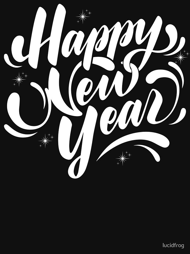 Happy New Year Gold Calligraphy T-shirt by lucidfrog