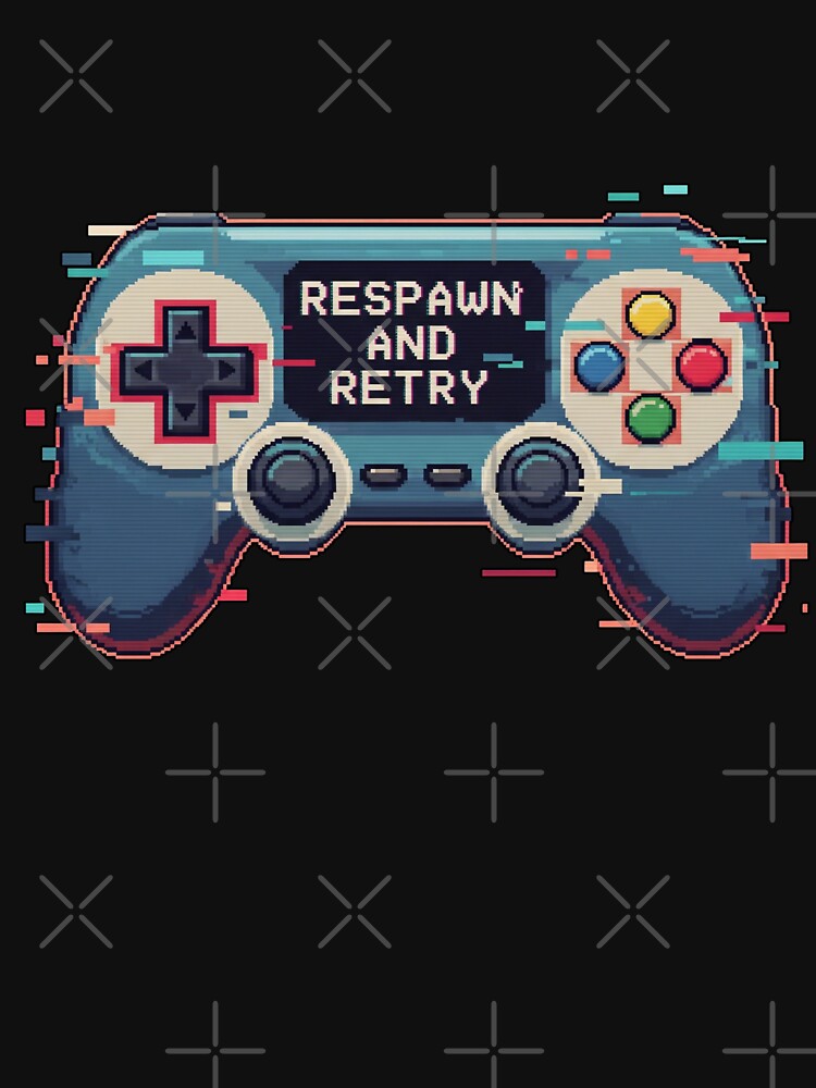 Respawn and Retry - Retro Gaming Glitch Art by Karina Creative Studio