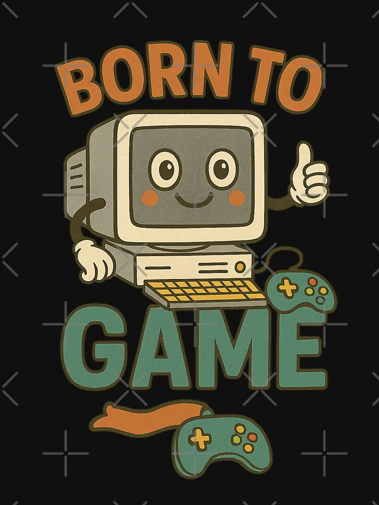 Born to Game – Funny Retro Gamer Design by WittyLabs