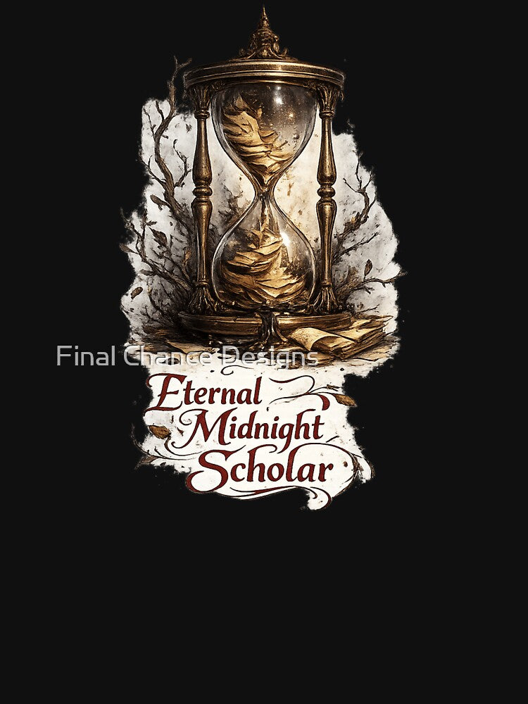 Eternal Midnight Scholar – Dark Academia Hourglass Design – Book Lover by Final Chance Designs⭐️⭐️⭐️⭐️⭐️