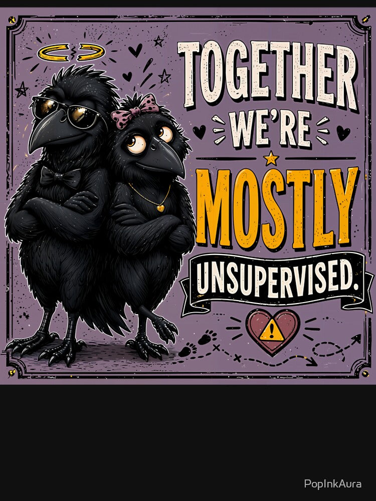 Together We’re Mostly Unsupervised Funny Crow Couple Quote by PopInkAura