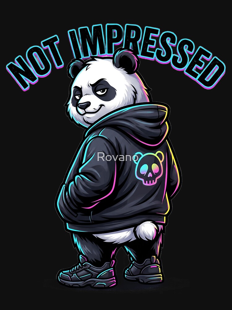 Not Impressed Panda Streetwear Cartoon Animal by Rovano