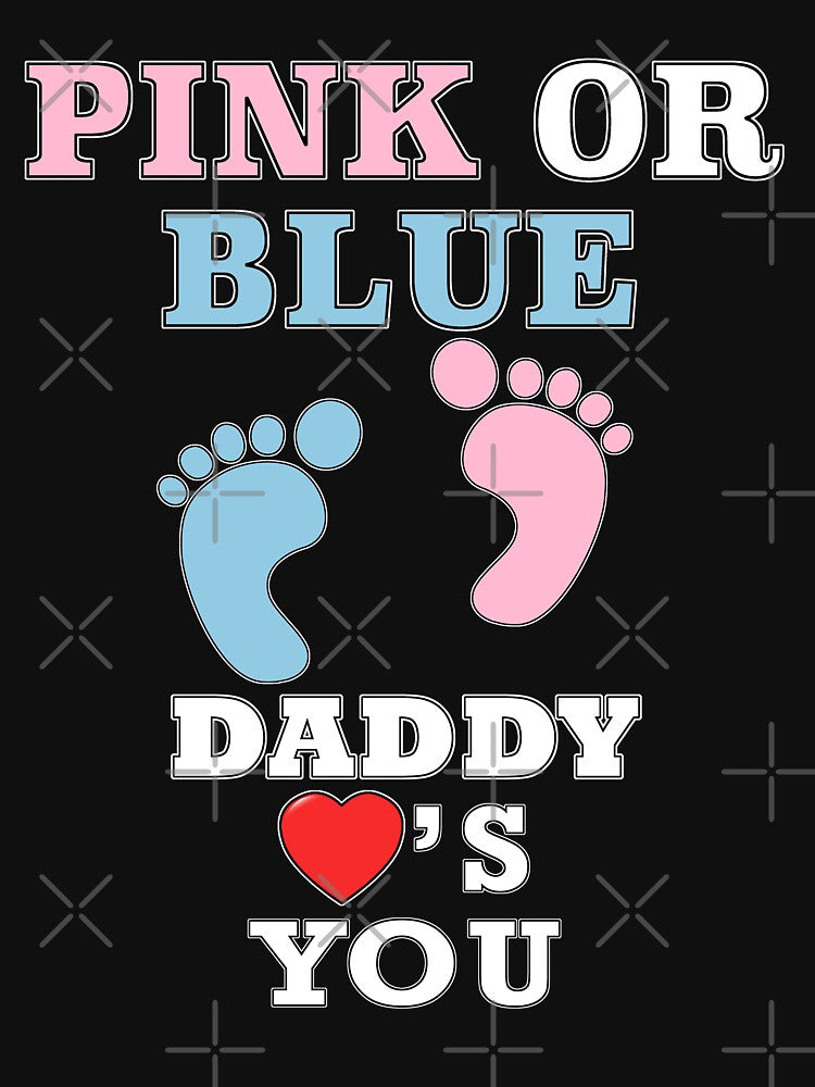 Pink Or Blue Daddy Loves Heart You Gender Reveal Baby Shower by arcadetoystore