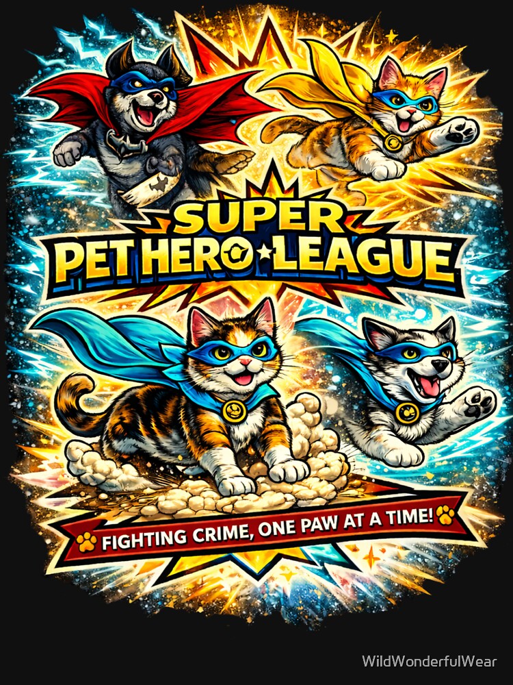 Super Pet Hero League Fighting Crime One Paw At  Time by WildWonderfulWear