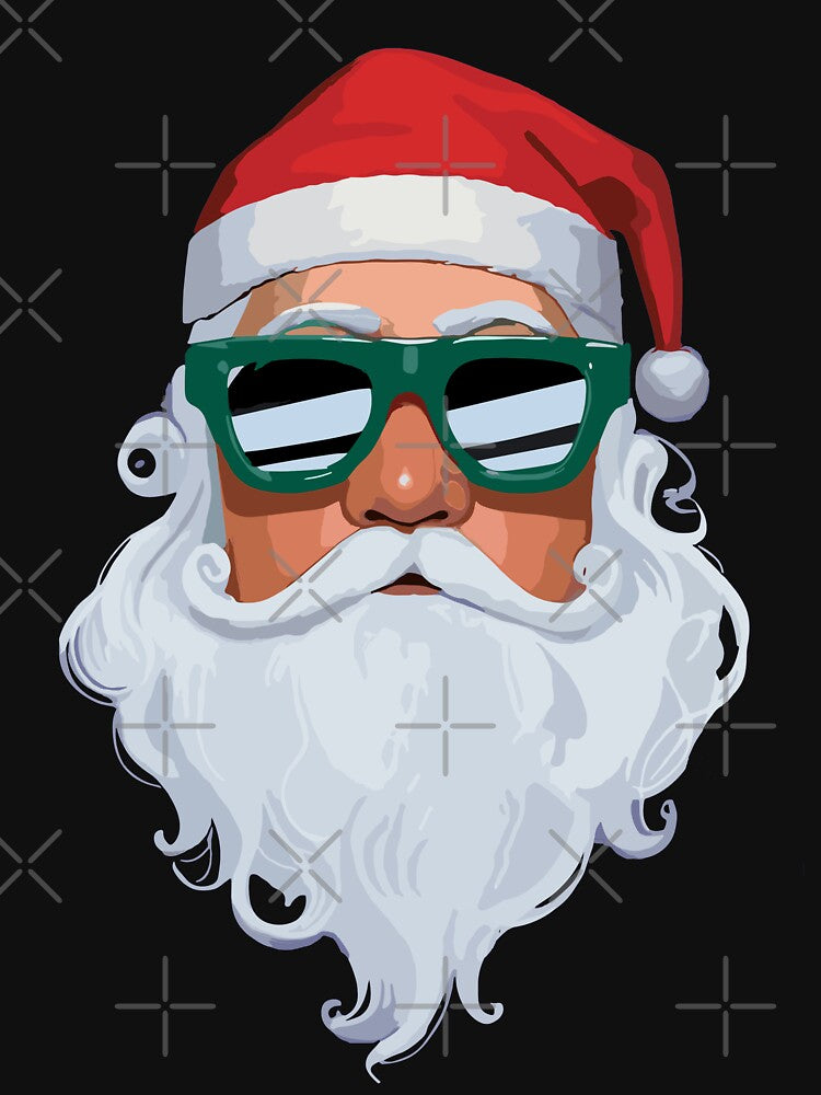 retro Santa face Shades Christmas Xmas for Men Women Kids by DrawHandArt