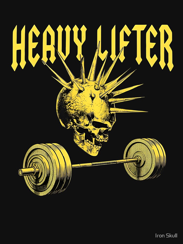 Heavy Lifter - Punk Skull with Spikes Powerlifting Art by Iron Skull