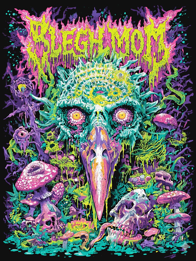 Bhlegh Mom – Psychedelic Bird Skull Horror with Mushrooms and Slime by CRYPTIKOS STUDIOS