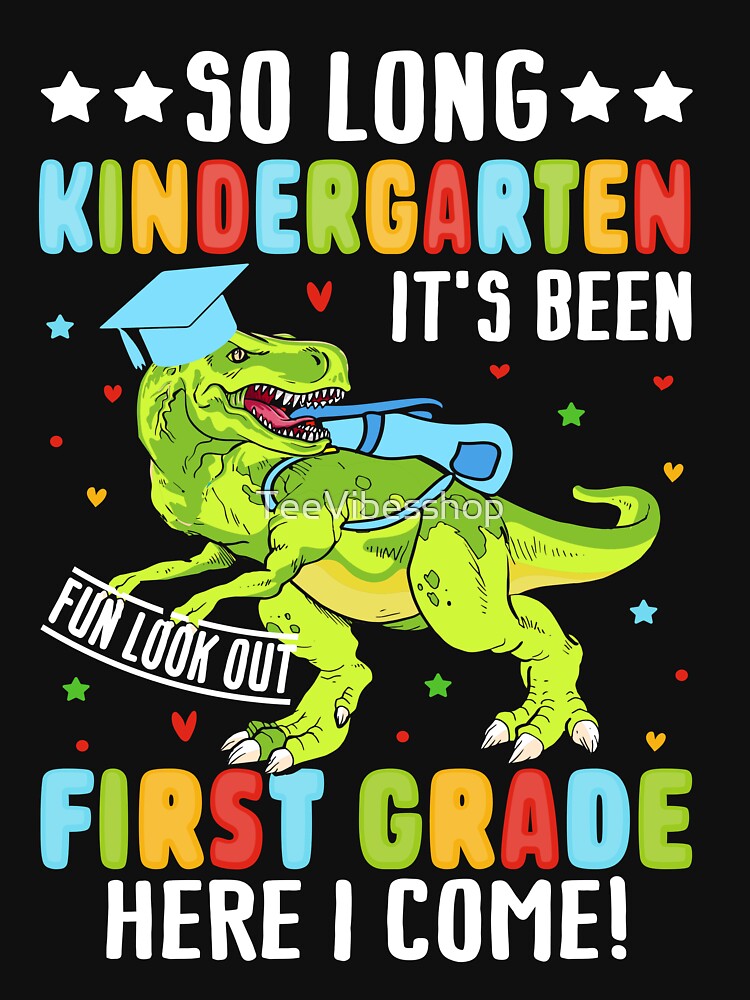 So Long Kindergarten Graduation class 2024 dinosaur kids by TeeVibesshop