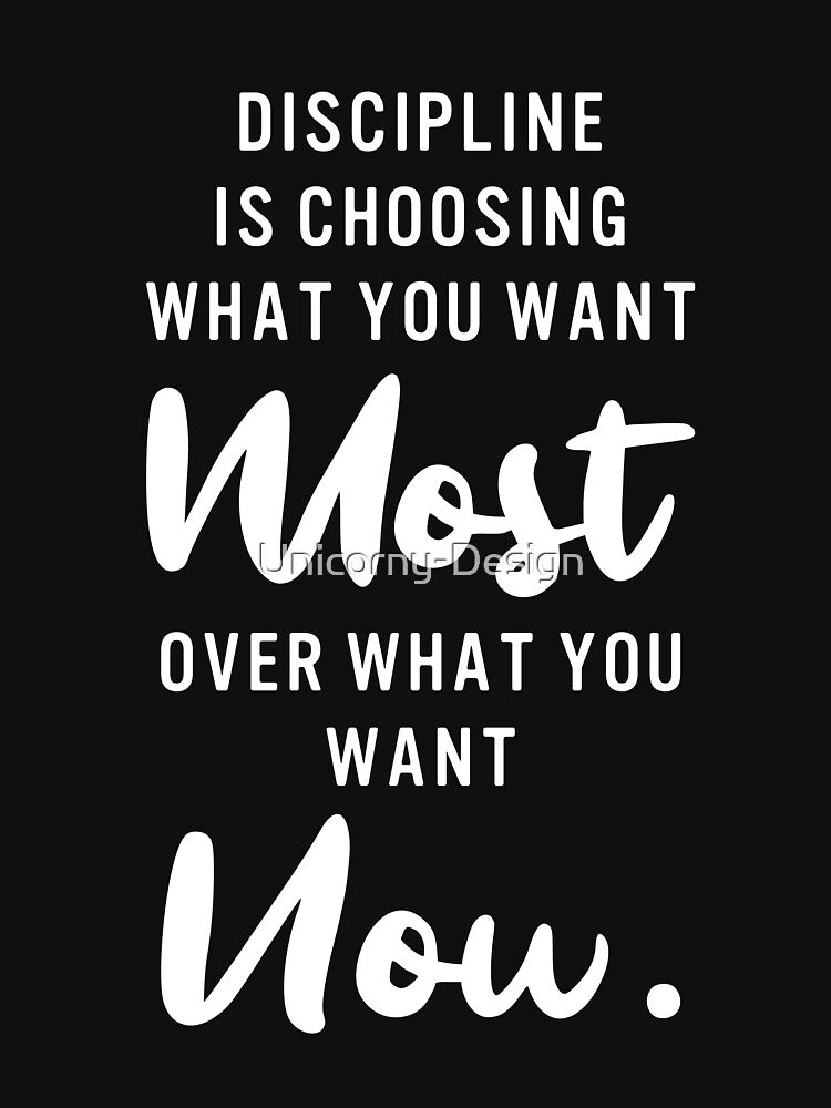 Discipline Is Choosing Motivational Quote Archival Print by Unicorny-Design