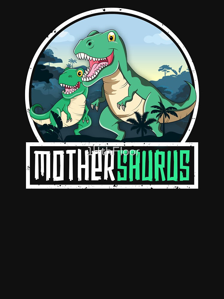 Mothersaurus T-Rex Dinosaur Saurus Mother Mom Matching by 14thFloor
