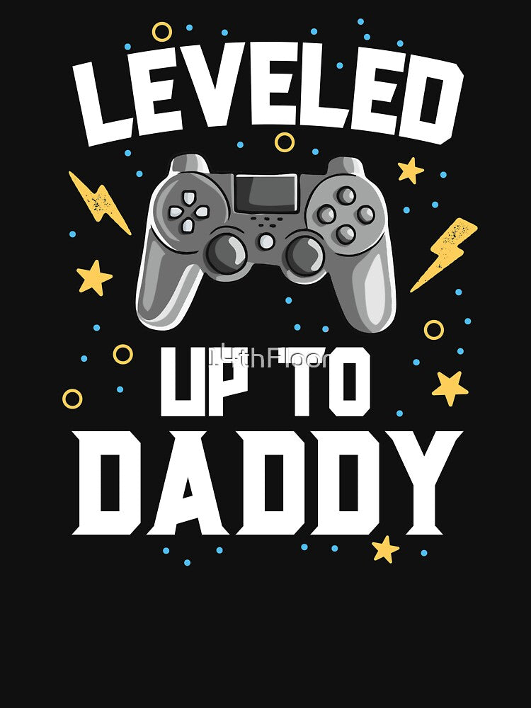 Leveled Up To Daddy Baby Announcement Gaming Gamer by 14thFloor