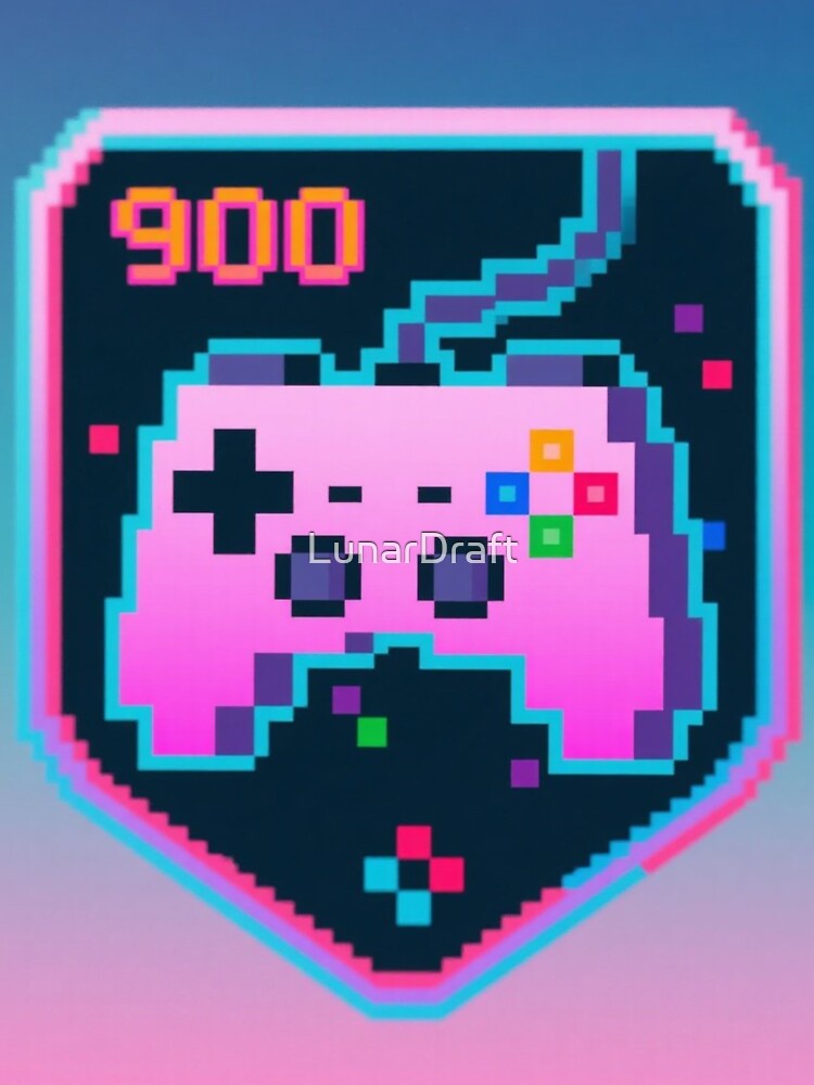Retro Gamer Voxel Badge by LunarDraft