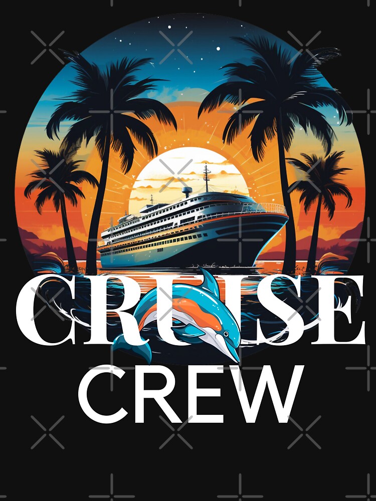 CRUISE CREW 2023 DOLPHIN SUNSET PALM TREES by PomskysRus