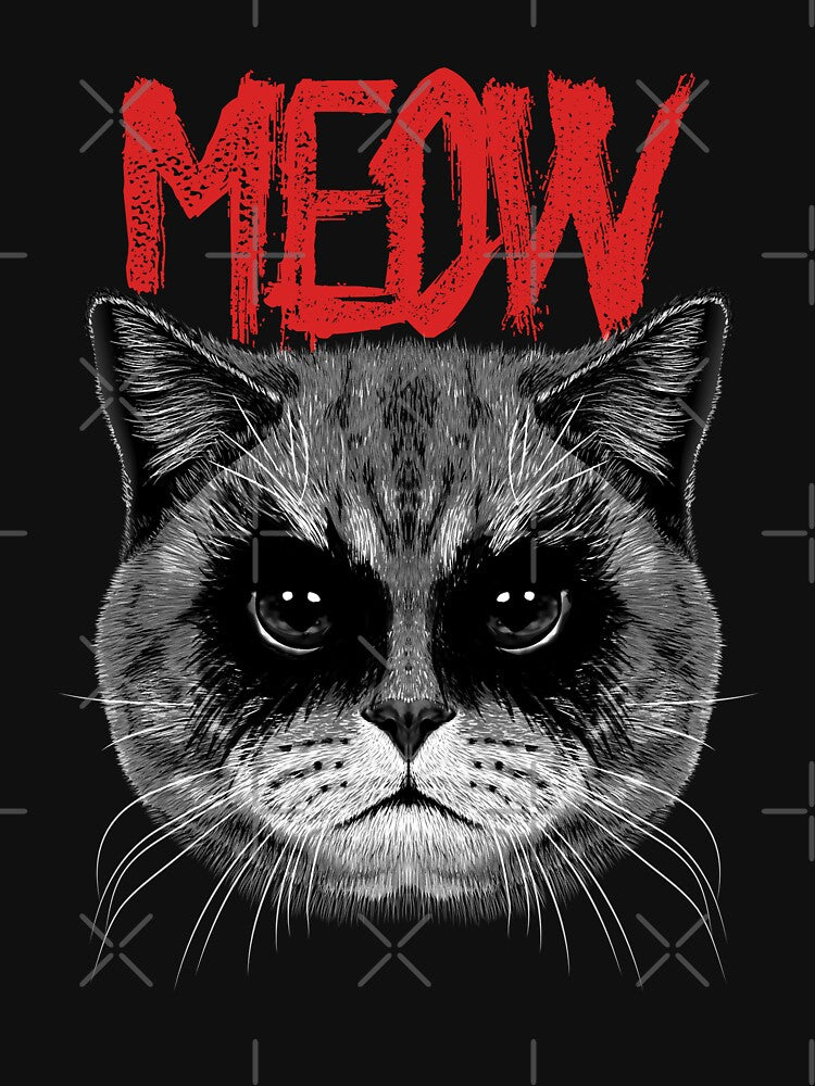 Black Metal Cat  Meow Metalhead by monokromatik