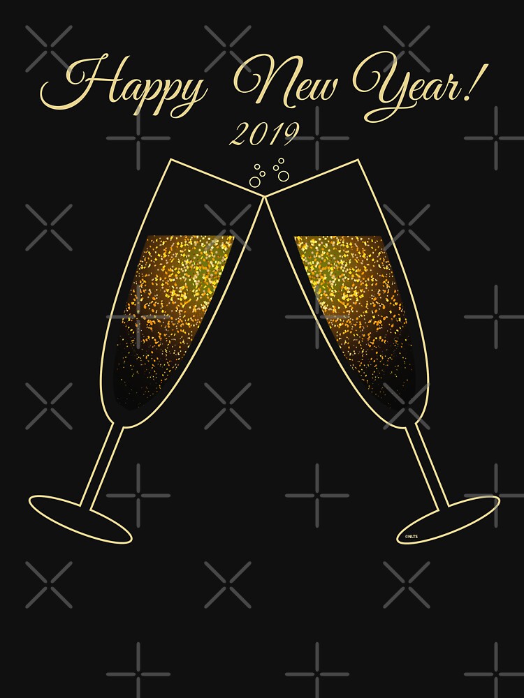 Happy New Year 2019 Let's Get Bubbly T-Shirt by No Limits T-Shirts