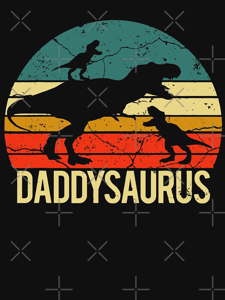 Best Daddysaurus Fathers Day Vintage Shirt Dinosaur Dad Of Two Kids Birthday T Shirt by tuanitus