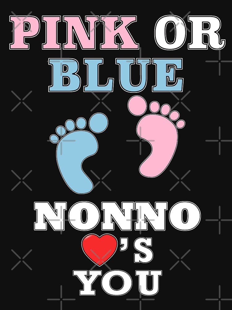 Pink Or Blue Nonno Loves You Grandpa Italian Baby Shower Heart Gender Reveal Party Mens Womens T Shirt You Baby Shower Gender Reveal Party Mens Womens T Shirt Funny Cute Gift by arcadetoystore