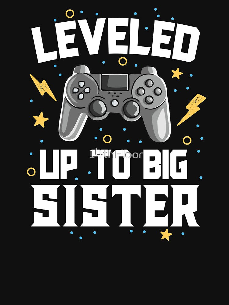 Leveled Up To Big Sister Baby Announcement Gaming Gamer by 14thFloor
