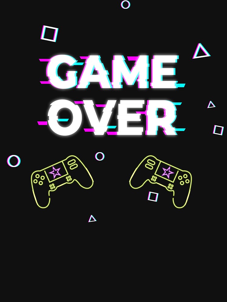 Game Over Glitch Neon Design by AuroMel