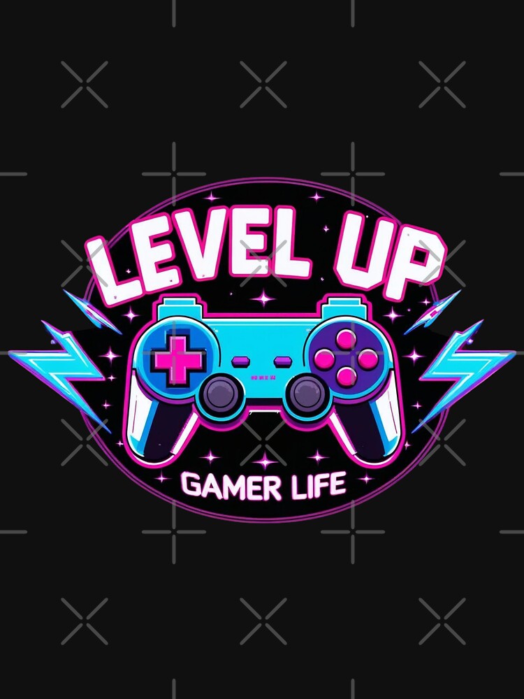 Level Up – Retro Gamer Life T-shirt Design by SUBBRAND