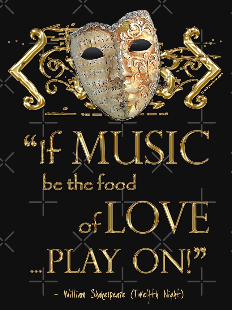 Shakespeare Twelfth Night Love Music Quote by Styled Vintage